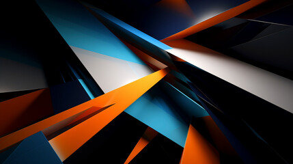 Abstract 3d orange and blue fractal background - Generative Ai