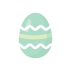 Cute vector easter egg isolates on white pastel green