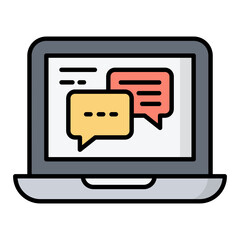Online Consulting Line Color Icon