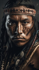 Indigenous Fighter: Fierce and Strong Warrior, Generative AI