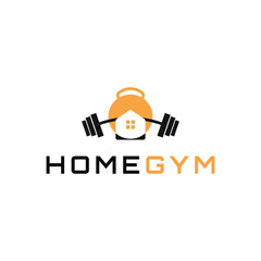 Illustration vector graphic house fitness gym barbell dumbbell logo design