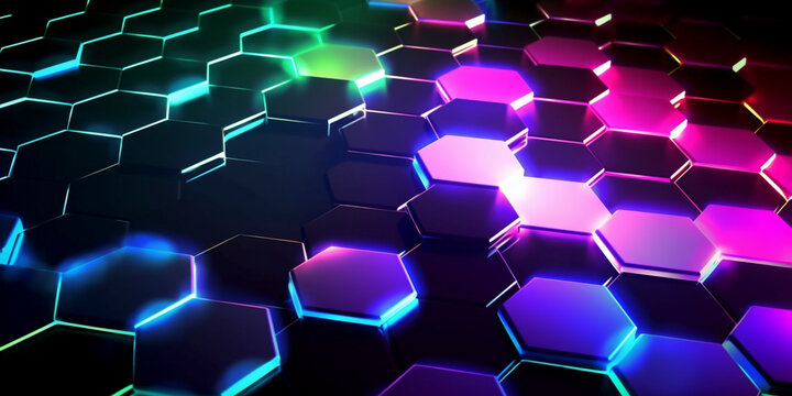 Wallpaper pattern with hexagons - Generative Ai
