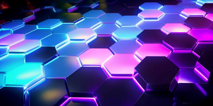 Wallpaper pattern with hexagons - Generative Ai