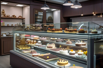 Cake shop, interior design, generative ai