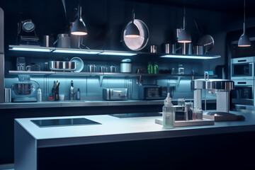 modern kitchen background, generative ai