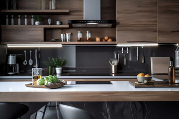 modern kitchen background, generative ai
