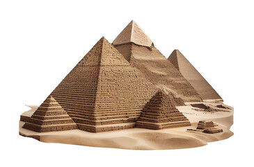 Giza pyramids on transparent background For decorating projects related to tourism. generative AI - obrazy, fototapety, plakaty