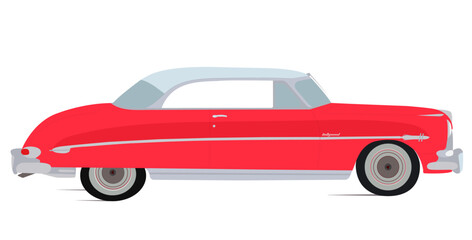 vintage red retro car illustration