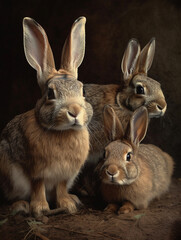 Fototapeta premium Rabbits family