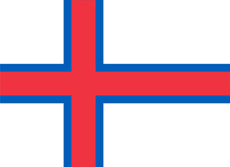 Obraz premium Faroe Islands flag wave isolated on png or transparent background
