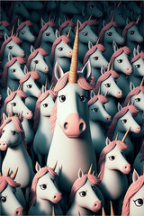 large crowd of unicorns Generative AI