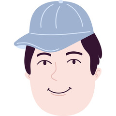 Cartoon Man Portrait In The Baseball Cap