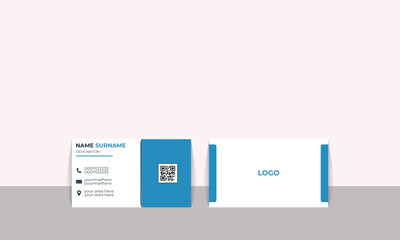 Double sided creative business design. Elegant red colour unique corporate business card design vector illustrator. Qr code simple visiting card design logo with unique design. business card.