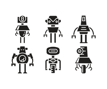 robot glyph icon vector illustration