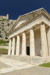 Fototapeta premium St George's Chapel, Corfu town, Corfu island, Greece,- Romanesque church within the Old Corfu Fort.