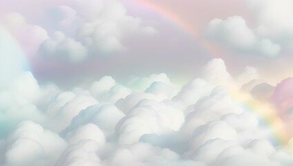 Rainbow color palette in the cloud sky of fantasy background by generative AI