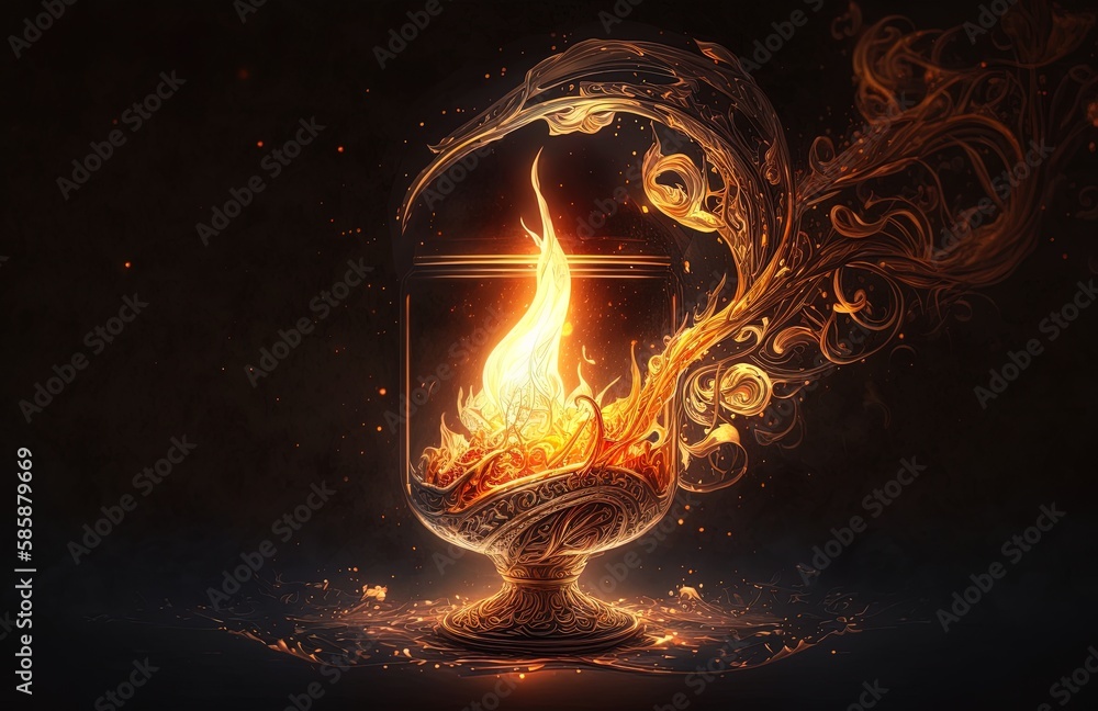 Poster fulfilling our utmost dreams with a shining flame generative ai