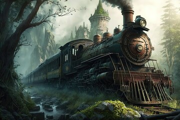 Forgotten Worlds Rejuvenated By A Magical Steam Train Ride Generative AI