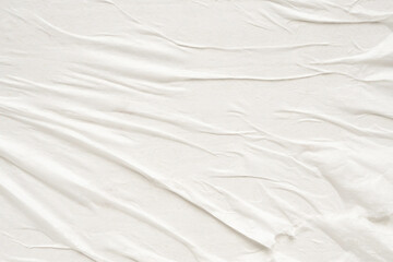 White blank crumpled and creased paper poster texture background