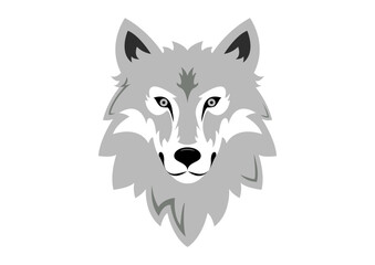 Wolf Head Icon Logo Flat Design Vector