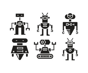 humanoid robot avatar set illustration