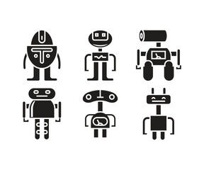 humanoid robot avatar set illustration