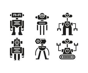 humanoid robot avatar set illustration