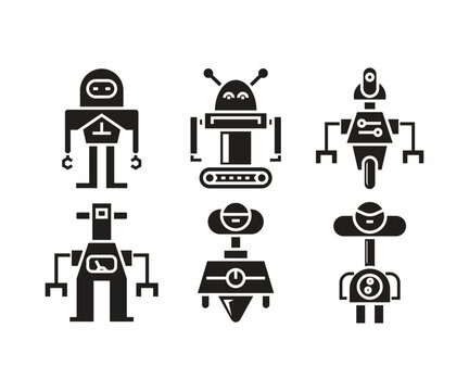 humanoid robot avatar set illustration