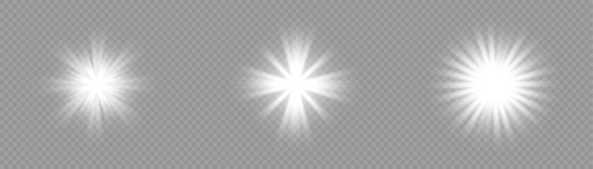 light exclusive use lens flash light effect.Big Collection Realistic white Scene illumination. Special effects on transparent background. Vector illustration