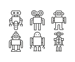 Fototapeta premium cartoon robot character icons set