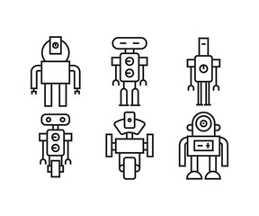 smart robot avatar icons set