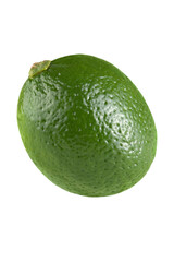 Whole lime isolated on transparent background.