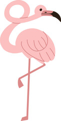 Pink flamingo, vector shape