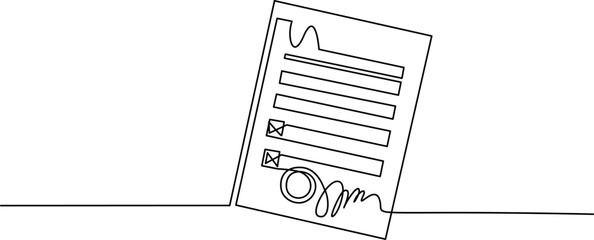 Document contract paper with stamp and sign.