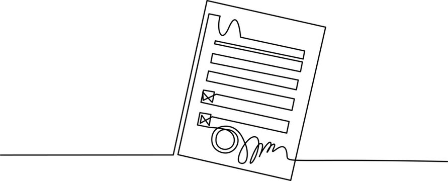 Document contract paper with stamp and sign.