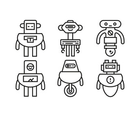 cartoon robot avatars vector illustration