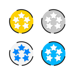 5 stars rating Flat vector illustration. Five stars icon Vector. rating star vector illustration. 5 star icon. customer rating icon.