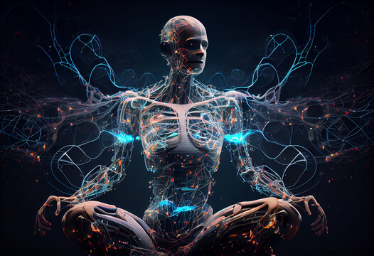 AI (Artificial Intelligence) concept. Deep learning. GUI (Graphical User Interface).