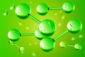 Hydrogen background. Chemical structure of h2. Atoms and molecules of water. Green energy hydrogen concept. Hydrogen atoms under microscope. Chemical research h2. Texture, backdrop. 3d image