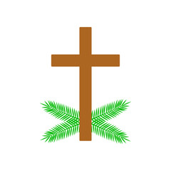 Palm Sunday. Hosanna. Vector illustration on a white background.