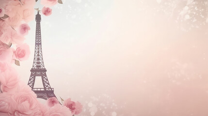 Fototapeta na wymiar Paris romantic background. Illustration AI Generative.