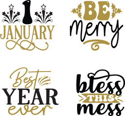 Happy New Year 2023 - Happy New Year SVG Design, Handmade calligraphy vector illustration, Illustration for prints on t-shirt and bags, posters