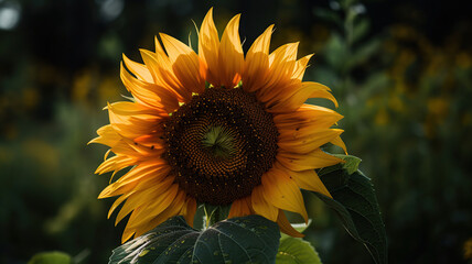 Obraz premium Sunny beautiful picture of sunflower. Generative Ai