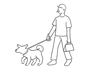 犬の散歩をする人