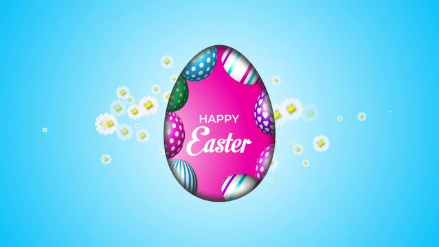 Background with easter eggs and flowers