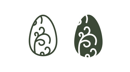 easter egg icon. Thin line and filled easter egg icon from easter collection. Outline and Glyph vector isolated on white background. Editable easter egg symbol can be used web and mobile