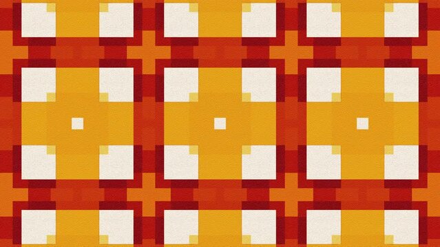 Traditional Native American Ganado styled pattern motion background with warm vibrant colors and geometric shapes. Looping, 4K kaleidoscopic animation.