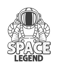 Space illustration logo vector t-shirt design