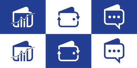 wallet and financial logo icon vector illustration