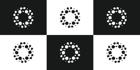 connection logo molecule icon vector illustration - obrazy, fototapety, plakaty